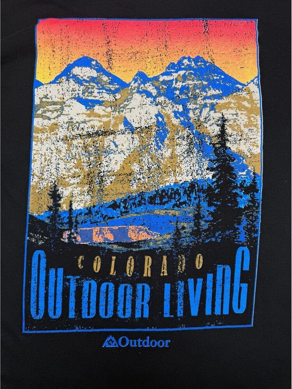 Outdoor Men's Graphic T-Shirt Crew Neck Cotton Regular Fit Size Large Black
